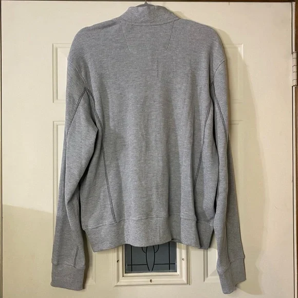 Robert Graham Mens Large Classic Fit Textured Waffle Knit Full Zip Sweatshirt - Picture 4 of 5